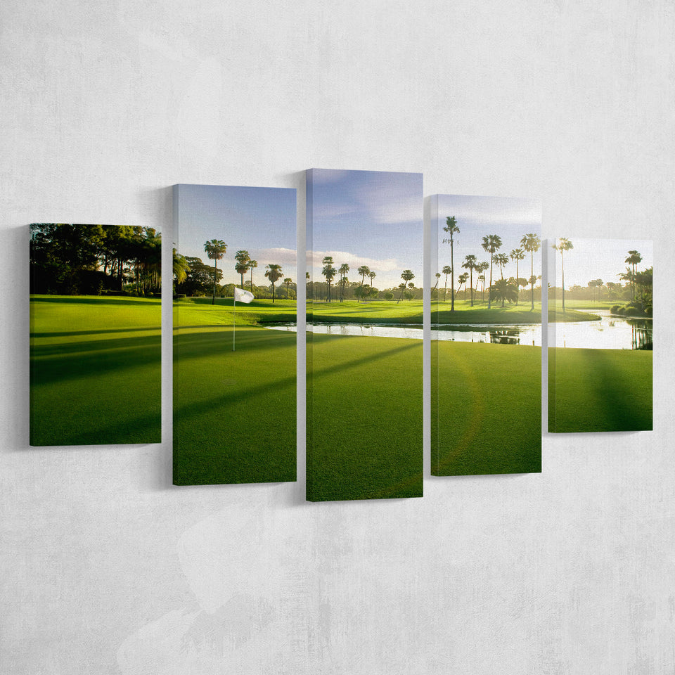 Intercontinental Sanctuary Cove Golf Resorts Of The World, Golf Art Print, 5 Panels Canvas Prints Wall Art Decor