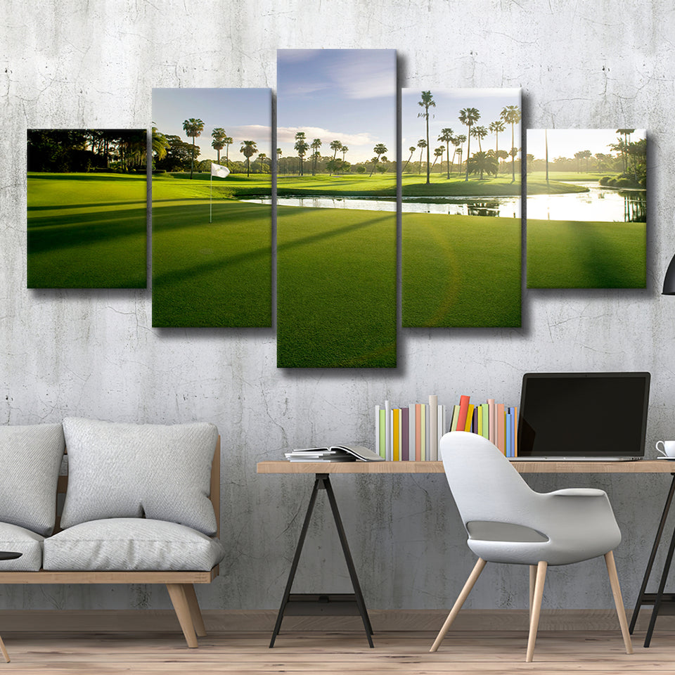 Intercontinental Sanctuary Cove Golf Resorts Of The World, Golf Art Print, 5 Panels Canvas Prints Wall Art Decor