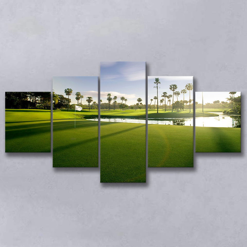 Intercontinental Sanctuary Cove Golf Resorts Of The World, Golf Art Print, 5 Panels Canvas Prints Wall Art Decor