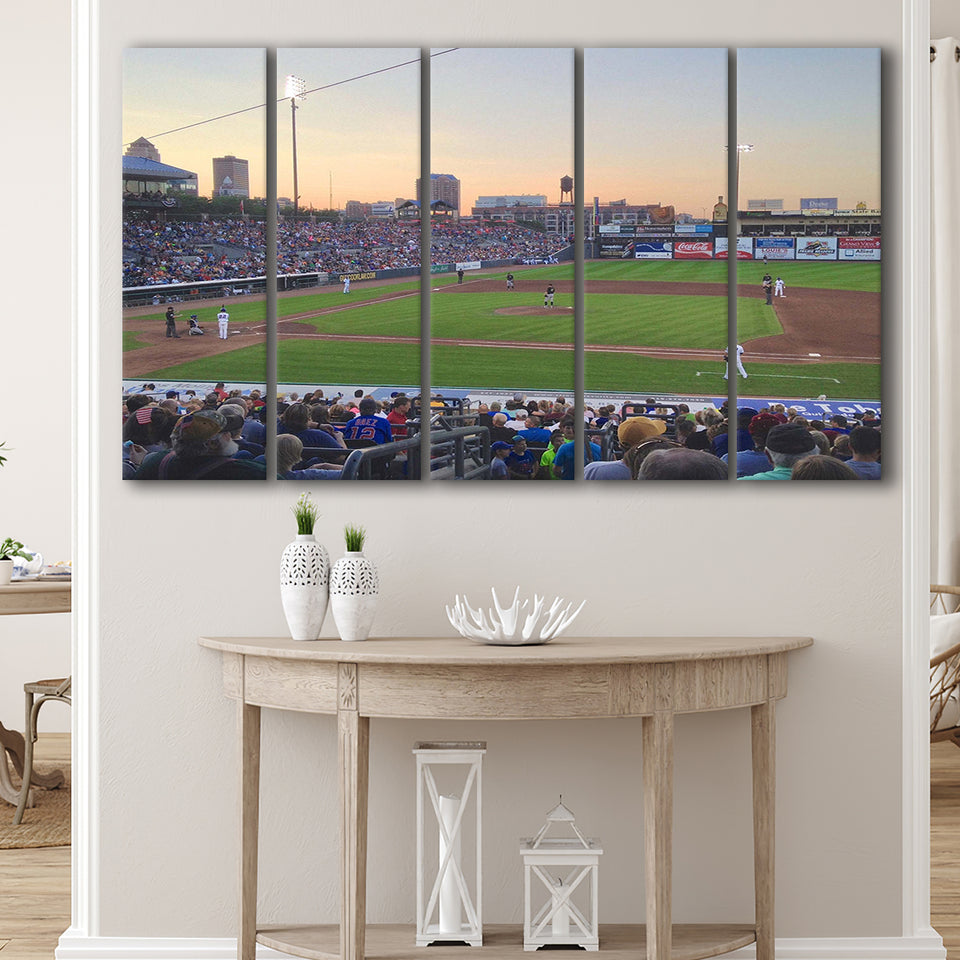 Iowa Cubs Wall Art Principal Park Stadium Canvas Prints Baseball,Multi Panels B,Sport Stadium Art Prints, Fan Gift