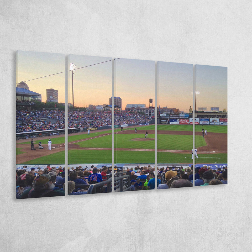 Iowa Cubs Wall Art Principal Park Stadium Canvas Prints Baseball,Multi Panels B,Sport Stadium Art Prints, Fan Gift