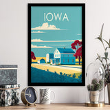 Iowa Retro Art Print, City Art Print, Framed Art Print Wall Art Home Decor, Framed Picture