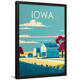 Iowa Retro Art Print, City Art Print, Framed Art Print Wall Art Home Decor, Framed Picture