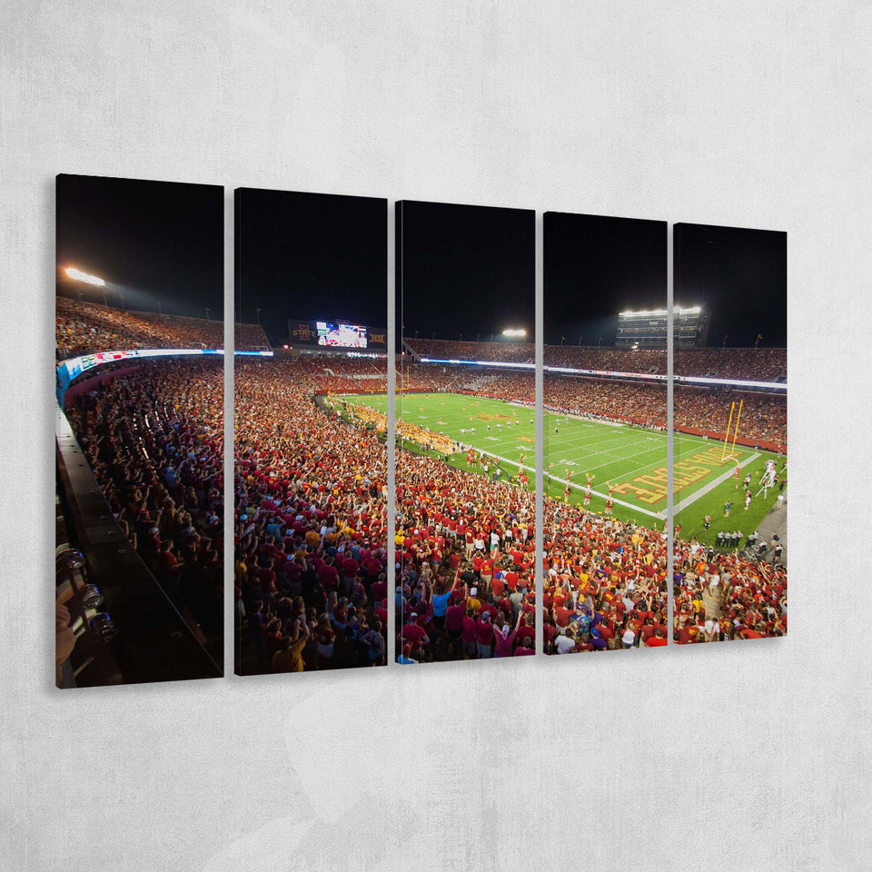Iowa State Cyclones Stadium Canvas Prints Stadium Jack Trice Stadium Wall,Multi Panels B,Sport Stadium Art Prints, Fan Gift