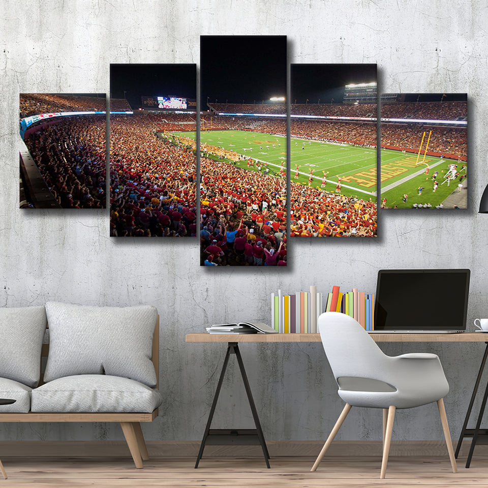Iowa State Cyclones Stadium Canvas Prints Stadium Jack Trice Stadium Wall,Multi Panels,Sport Stadium Art Prints, Fan Gift