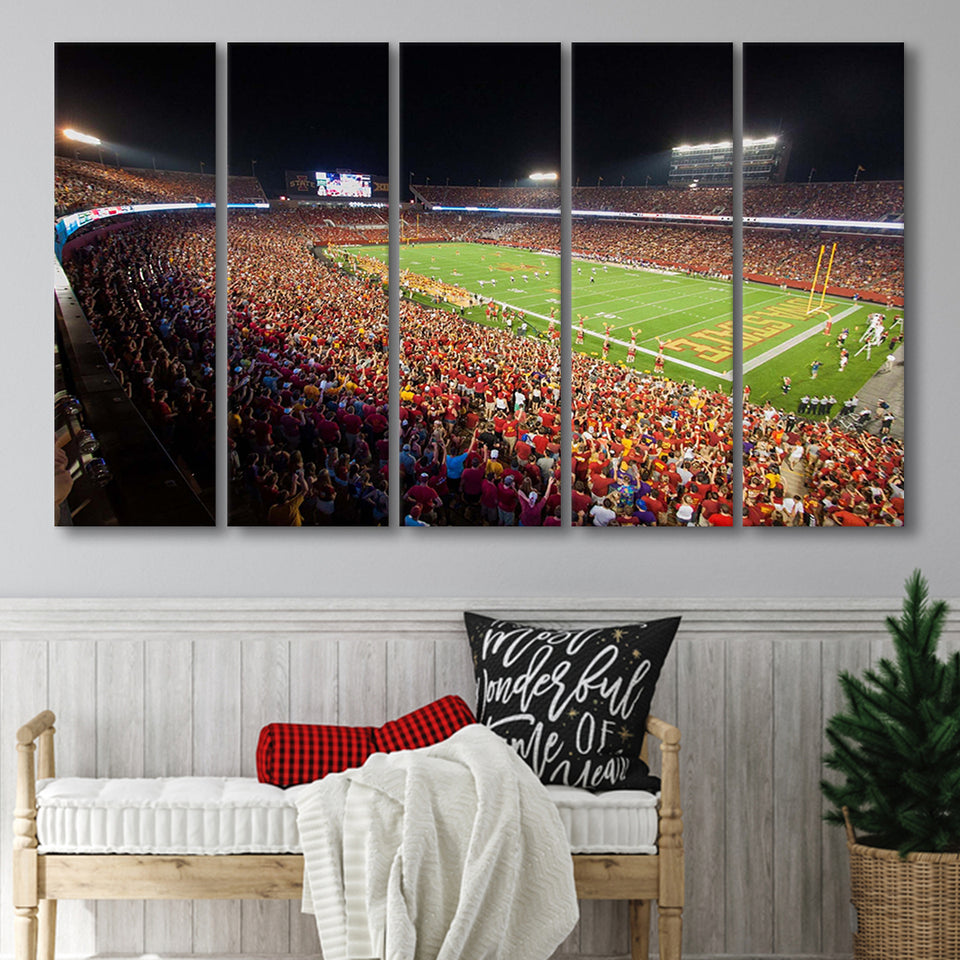 Iowa State Cyclones Stadium Canvas Prints Stadium Jack Trice Stadium Wall,Multi Panels B,Sport Stadium Art Prints, Fan Gift