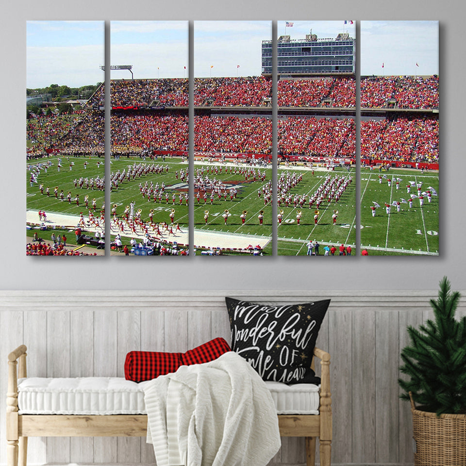 Iowa State Cyclones Stadium Canvas Prints Jack Trice Stadium Wall,Multi Panels B,Sport Stadium Art Prints, Fan Gift