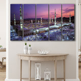 Islamic Al Masjid An Nabawi Print Medina 5 Piece B Canvas Prints Wall Art, Multi Panels,Large Canvas