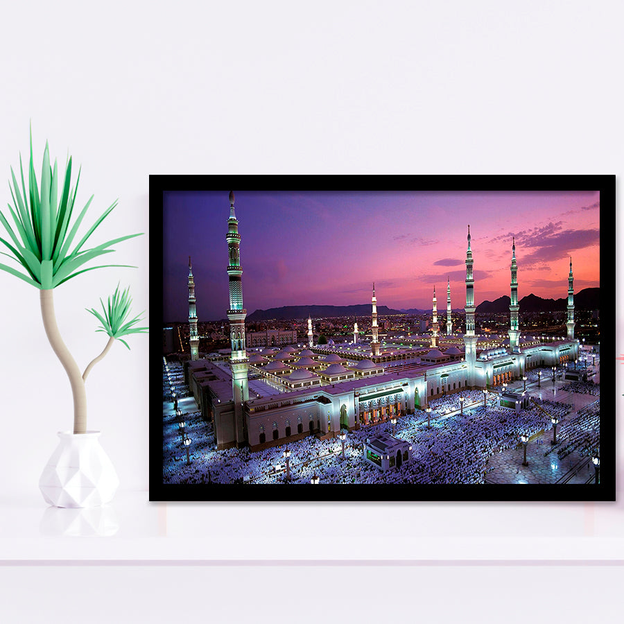 Islamic Al Masjid An Nabawi Print Medina Framed Art Prints Wall Art Decor, Framed Picture, Home Decor