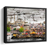Istanbul, Blue Mosque, Istanbul Skyline, Framed Canvas Prints Wall Art Home Decor,Floating Frame, Ready to Hang