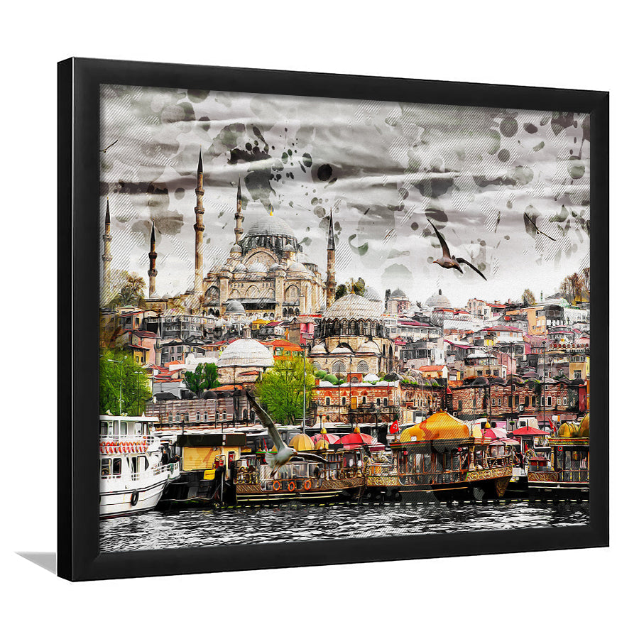 Istanbul, Blue Mosque, Istanbul Skyline, Framed Art Prints Wall Art Home Decor, Ready to Hang