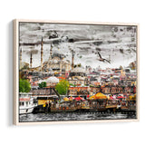 Istanbul, Blue Mosque, Istanbul Skyline, Framed Canvas Prints Wall Art Home Decor,Floating Frame, Ready to Hang