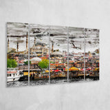 Istanbul, Blue Mosque, Istanbul Skyline, Multi Panels, 5 Pieces B, Canvas Prints Wall Art Home Decor,X Large Canvas