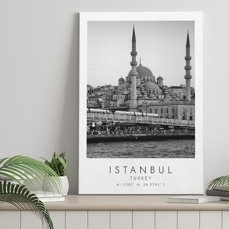 Istanbul Turkey Black And White Art Canvas Prints Wall Art Home Decor