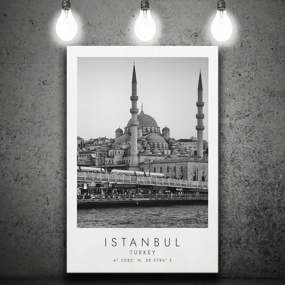Istanbul Turkey Black And White Art Canvas Prints Wall Art Home Decor