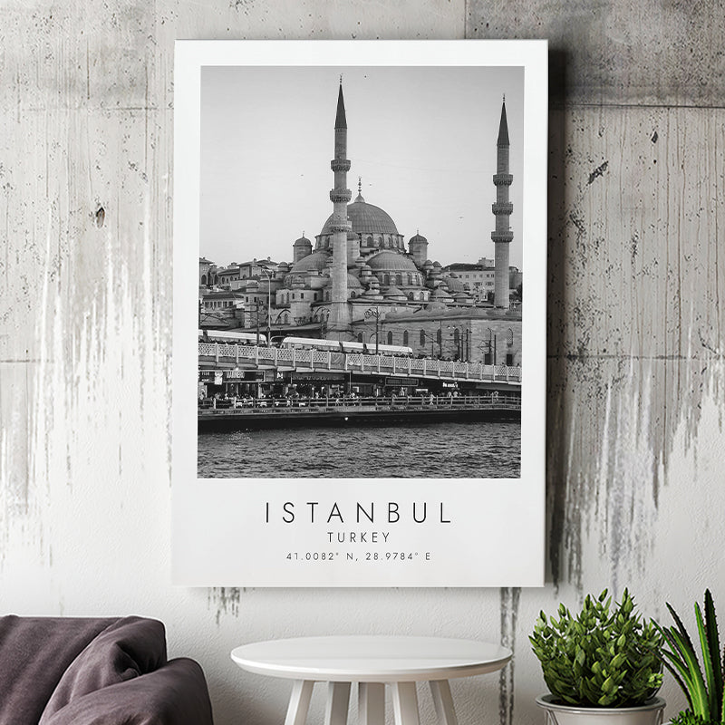 Istanbul Turkey Black And White Art Canvas Prints Wall Art Home Decor