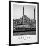 Istanbul Turkey Black And White Art Framed Art Prints Wall Art Decor, Framed Picture