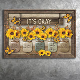 Its Okay Sunflower Canvas Prints Wall Art - Painting Canvas, Art Prints, Wall Decor