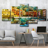 Italian Riviera Canvas Art 5 Pieces Canvas Prints Wall Art Decor - Painting Canvas, Mixed Canvas, Multi Panels