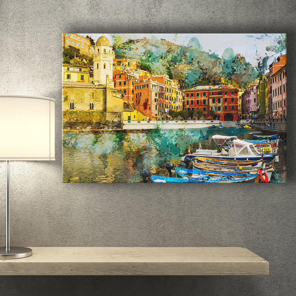 Italian Riviera Canvas Art Canvas Prints Wall Art Decor - Painting Canvas, Art Print, Home Decor, Ready to Hang