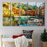 Italian Riviera Canvas Art 5 Piece B Canvas Prints Wall Art Decor, Multi Panels,Large Canvas, Home Decor