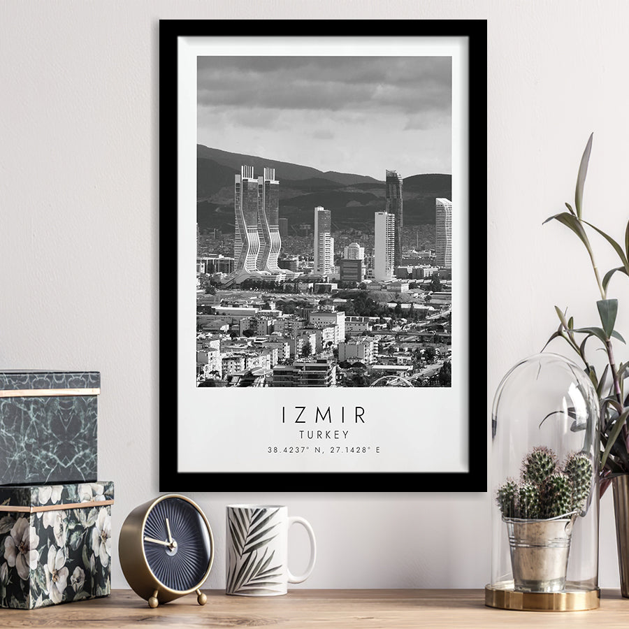 Izmir Turkey Black And White Art Framed Art Prints Wall Art Decor, Framed Picture