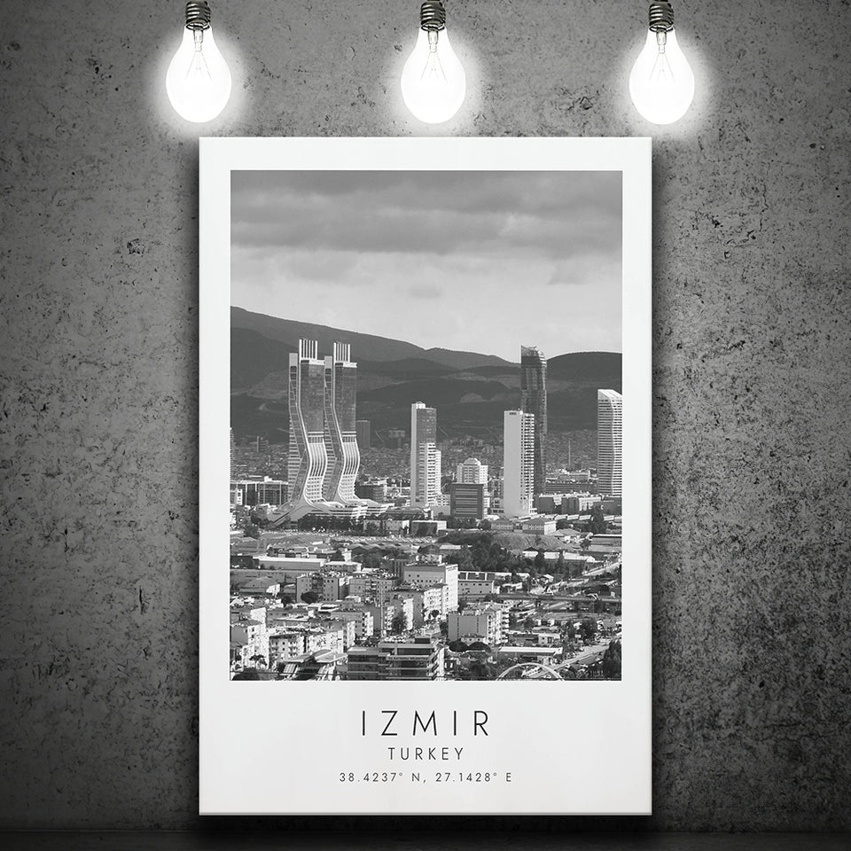 Izmir Turkey Black And White Art Canvas Prints Wall Art Home Decor