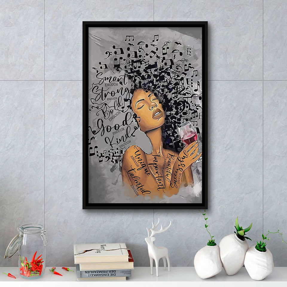 Joy Joy Framed Canvas Prints Wall Art Home Decor - Painting Canvas,Black Frame, Ready to hang