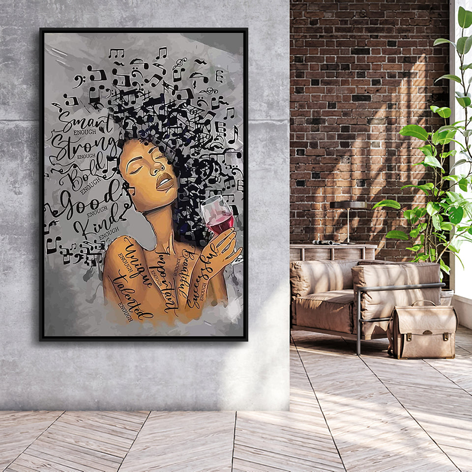 Joy Joy Framed Canvas Prints Wall Art Home Decor - Painting Canvas,Black Frame, Ready to hang