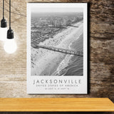 Jacksonville Usa Black And White Art Canvas Prints Wall Art Home Decor