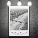 Jacksonville Usa Black And White Art Canvas Prints Wall Art Home Decor