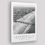 Jacksonville Usa Black And White Art Canvas Prints Wall Art Home Decor