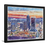 Jacksonville Watercolor Jacksonville Florida, Sport Prints Fan Gift, Framed Art Prints Wall Art Decor