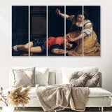 Jael And Sisera By Gentileschi 5 Pieces B Canvas Prints Wall Art - Painting Canvas, Multi Panels,5 Panel, Wall Decor