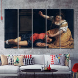Jael And Sisera By Gentileschi 5 Pieces B Canvas Prints Wall Art - Painting Canvas, Multi Panels,5 Panel, Wall Decor