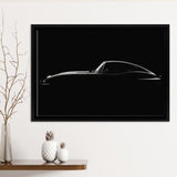 Jaguar E Type Silhouette Framed Canvas Prints Wall Art - Painting Canvas, Home Wall Decor, For Sale, Floating Frame