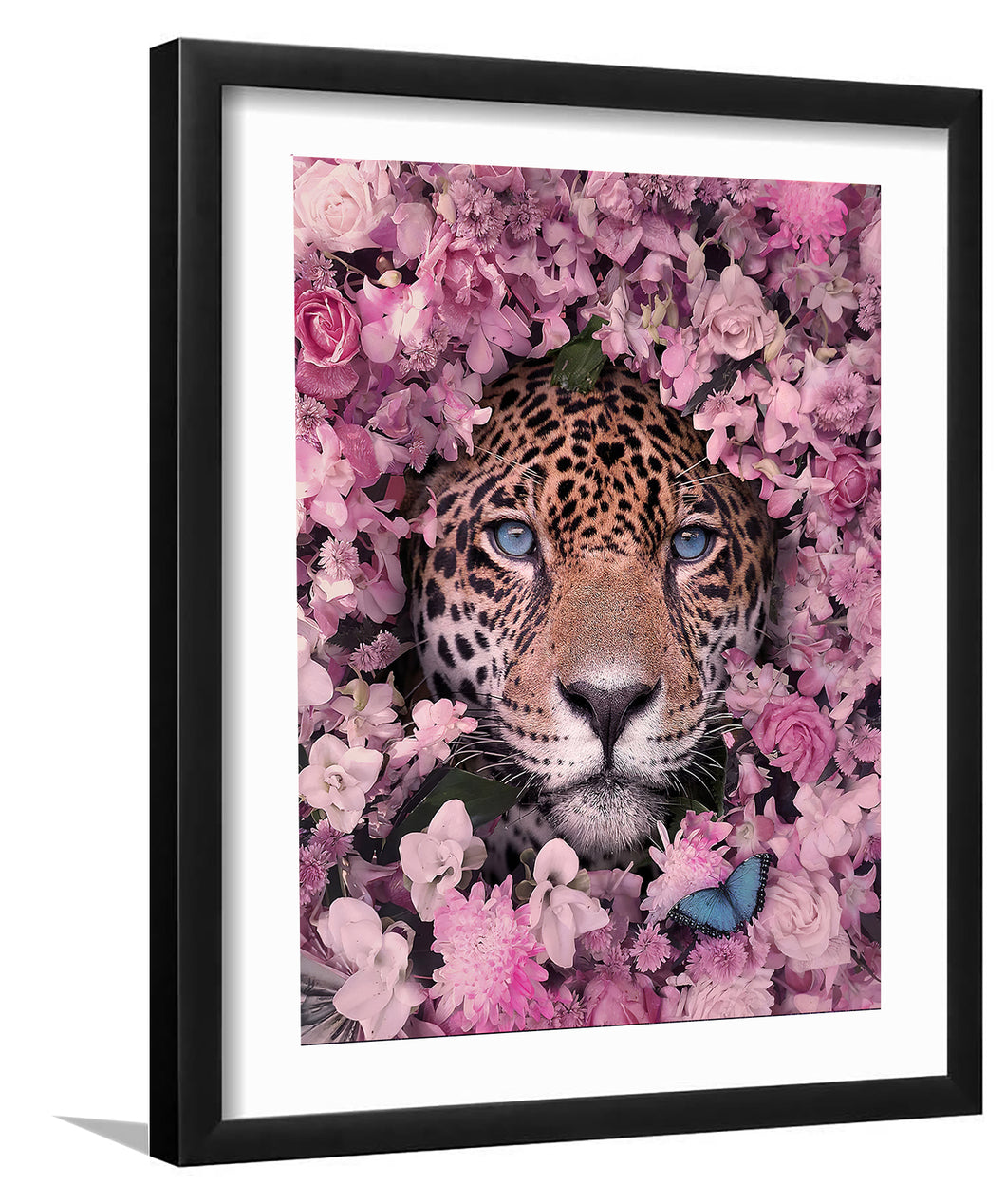 Jaguar and flower-Canvas art,Art print,Frame art