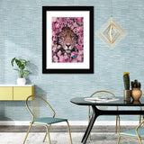 Jaguar and flower-Canvas art,Art print,Frame art