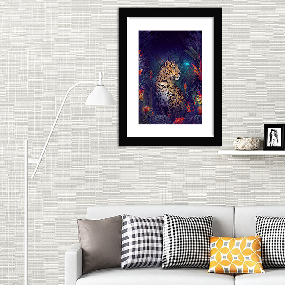 Jaguar in the night-Canvas art,Art print,Frame art