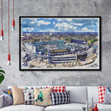 Jaguars Football Stadium TIAA Bank Field Watercolor, Sport Prints Fan Gift, Framed Art Prints Wall Art Decor