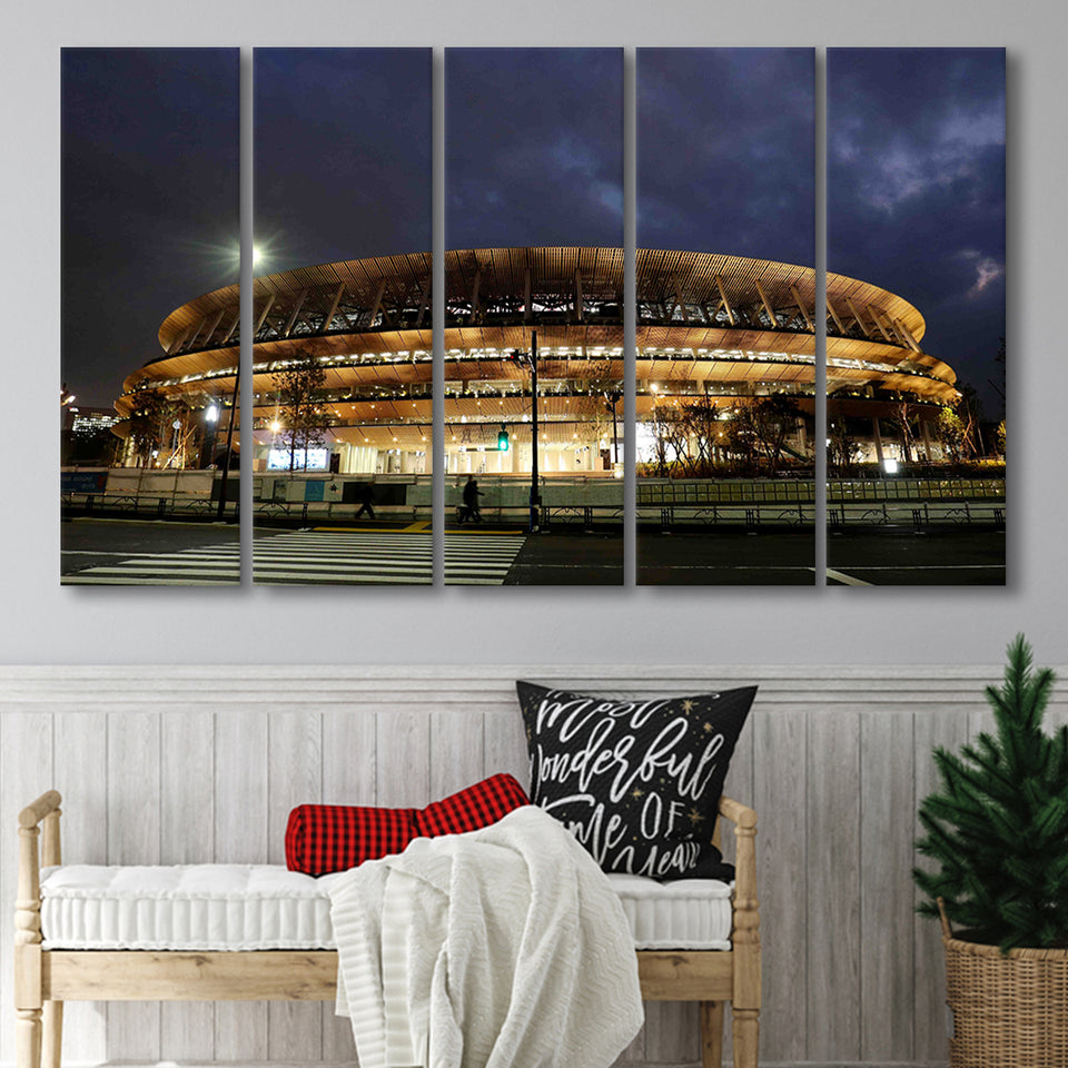 Japan New National Stadium, Stadium Canvas, Sport Art, Gift for him, Multi Panels B, Canvas Prints Wall Art Decor