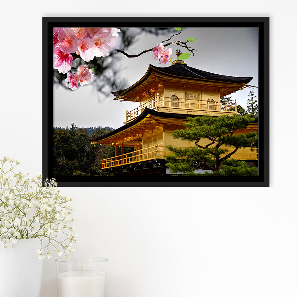 Japan Canvas Large Japanese Decor Framed Canvas Prints Wall Art Home Decor - Painting Canvas, Black Frame, Framed Picture