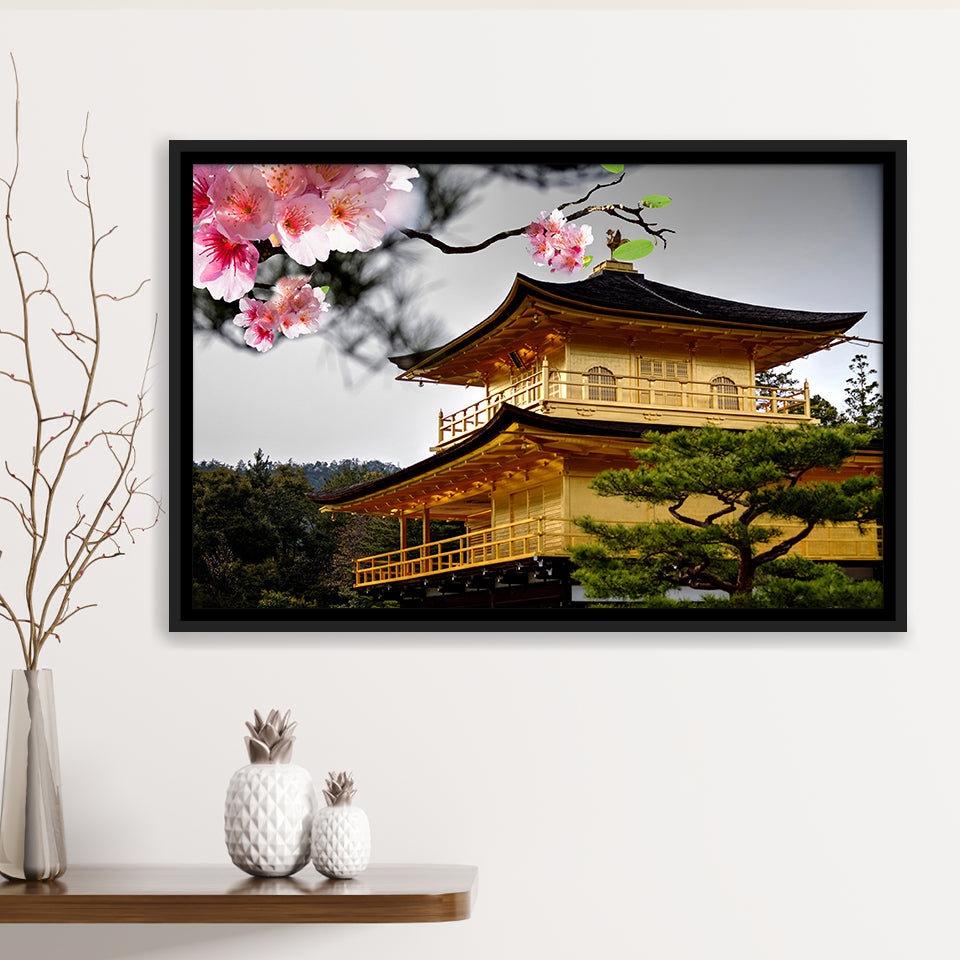 Japan Canvas Large Japanese Decor Framed Canvas Prints Wall Art Home Decor - Painting Canvas, Black Frame, Framed Picture