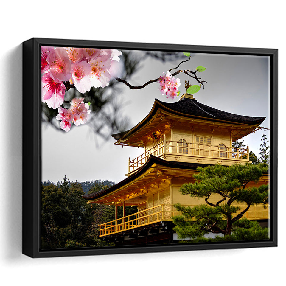 Japan Canvas Large Japanese Decor Framed Canvas Prints Wall Art Home Decor - Painting Canvas, Black Frame, Framed Picture