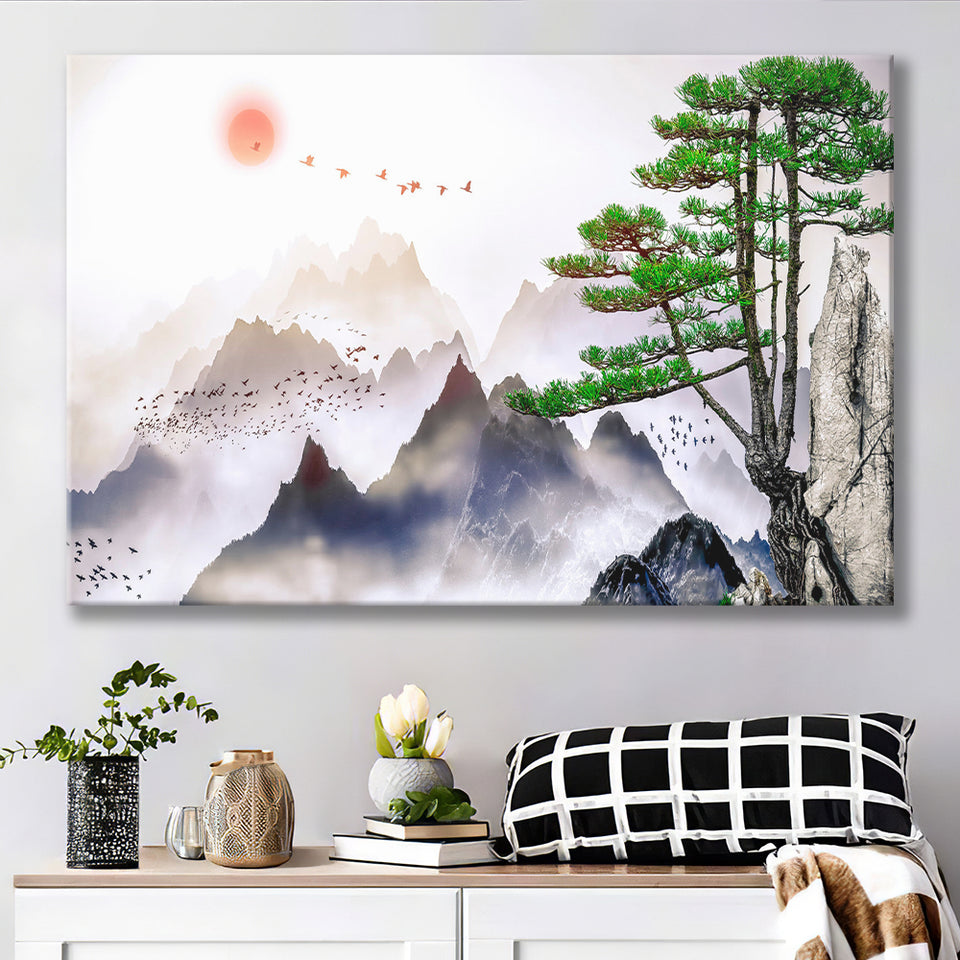 Japan Print Mountain Canvas Prints Wall Art Decor - Painting Canvas,Home Decor, Ready to Hang