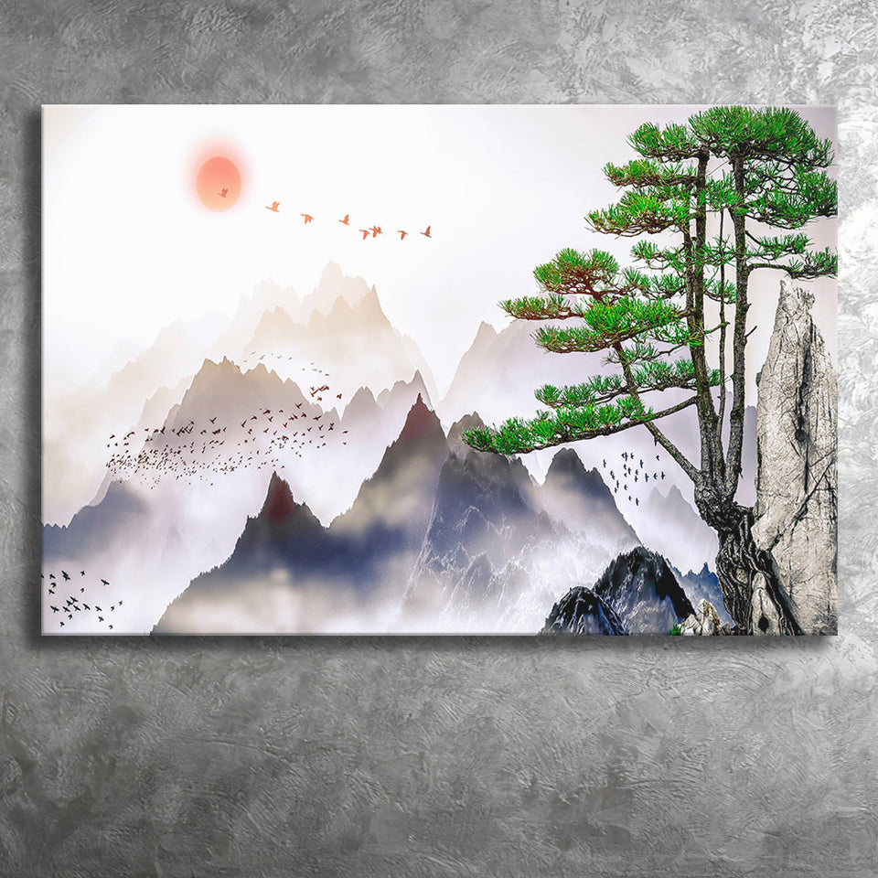 Japan Print Mountain Canvas Prints Wall Art Decor - Painting Canvas,Home Decor, Ready to Hang
