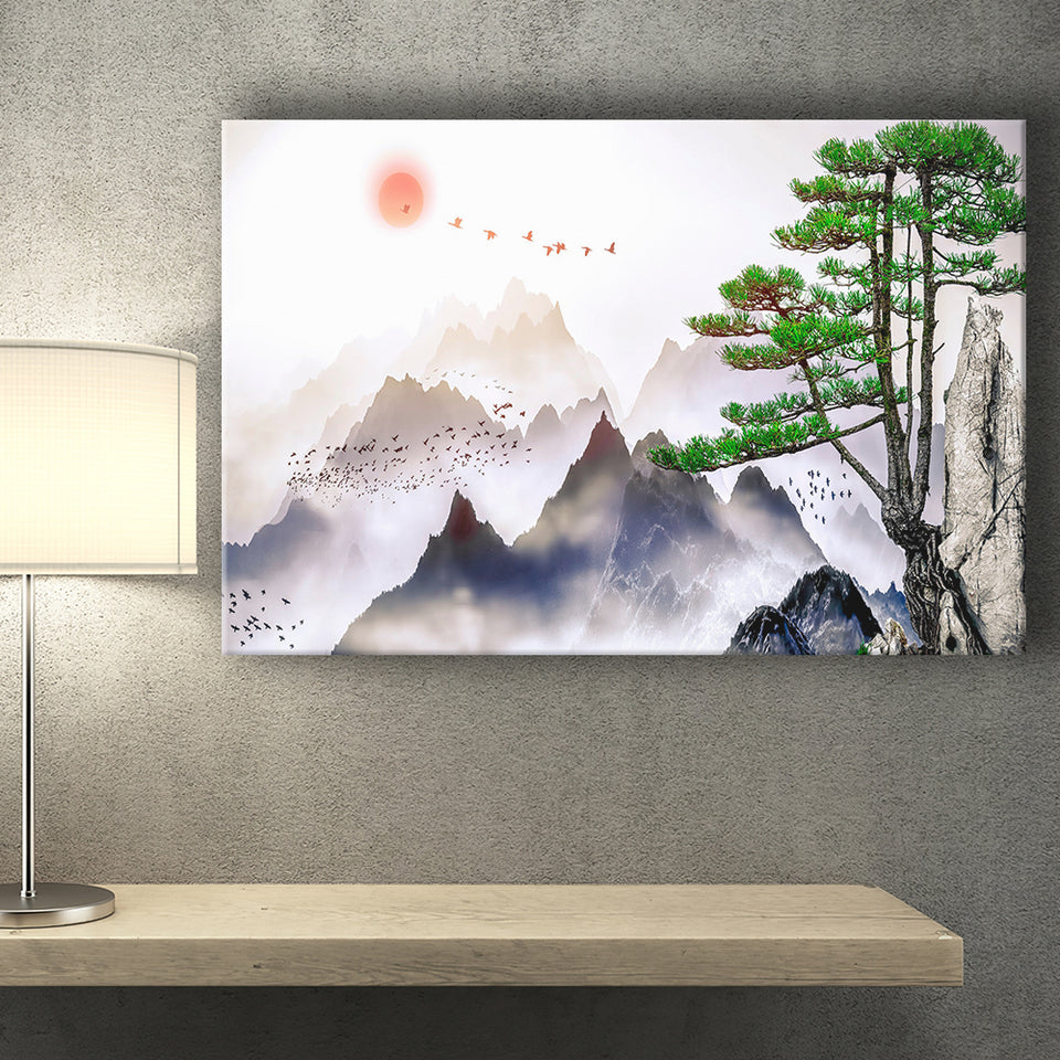 Japan Print Mountain Canvas Prints Wall Art Decor - Painting Canvas,Home Decor, Ready to Hang