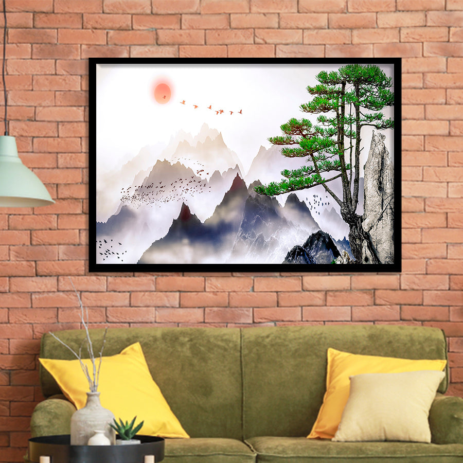 Japan Print Mountain Framed Art Prints Wall Art Decor, Framed Picture, Home Decor