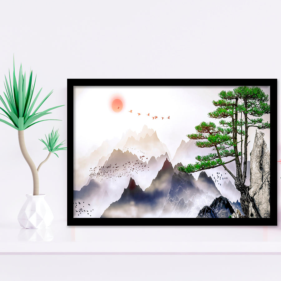 Japan Print Mountain Framed Art Prints Wall Art Decor, Framed Picture, Home Decor