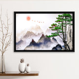Japan Print Mountain Framed Canvas Prints Wall Art Decor, Framed Picture, Floating Frame